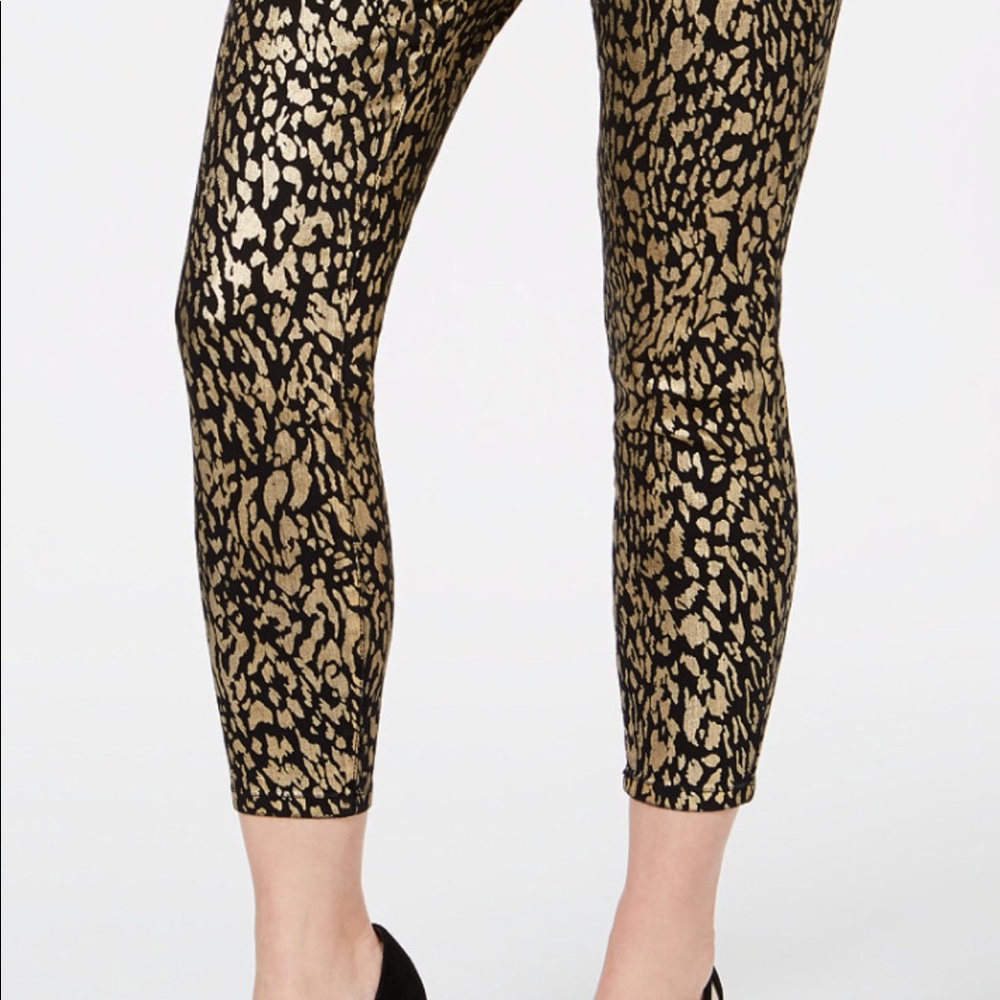 Gold and black leopard print pants